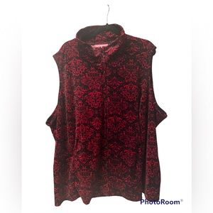 Full Zip Black and Red Vest Size 2X